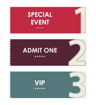Special modern ticket template, event ticket, admit one Stock Illustration