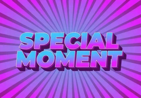 Special moment text in 3d style on purple background Stock Illustration