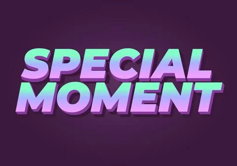 Special moment. Text effect in 3D look with modern colors 스톡 일러스트