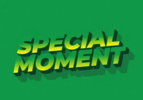 Special moment text with green background and shadow effect Stock Illustration