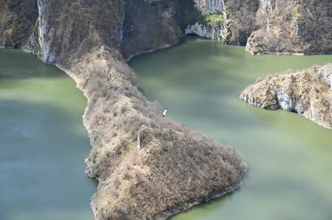 Special nature reserve Uvac, river canyon valley with its meanders in Serbia Stock Photos