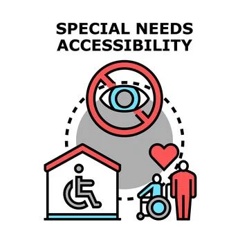 Special needs accessibility and inclusion concept vector Stock Illustration