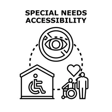 Special needs accessibility and inclusion concept vector Stock Illustration