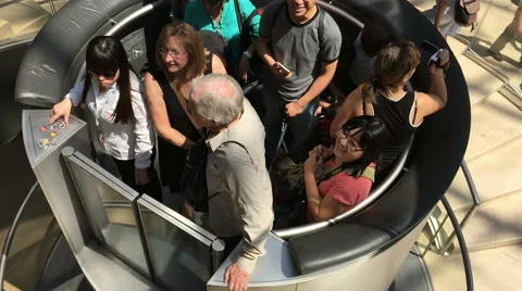 Special needs elevator in the Louvre Stock Footage 51413091