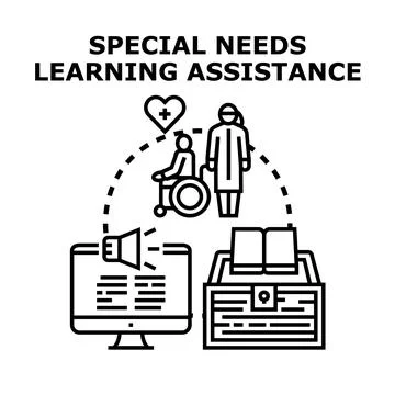 Special needs learning assistance providing educational support 스톡 일러스트