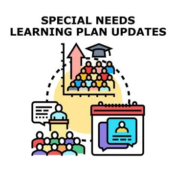Special needs learning plan updates concept Stock Illustration