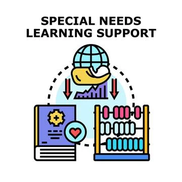 Special needs learning support developing educational inclusion 스톡 일러스트