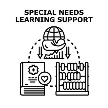 Special needs learning support developing educational inclusion Stock Illustration