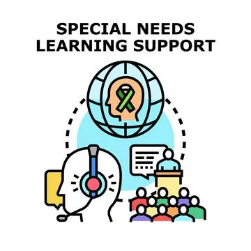 Special needs learning support offering education assistance 스톡 일러스트