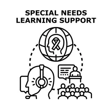 Special needs learning support offering education assistance イラスト素材