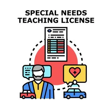 Special needs teaching license concept vector illustration Stock Illustration