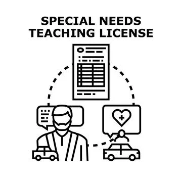 Special needs teaching license concept vector illustration Stock Illustration