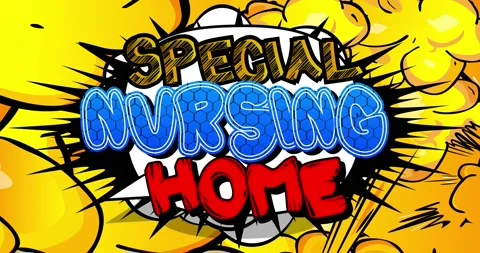 Special Nursing Home. Comic book words Stock Footage 172560057