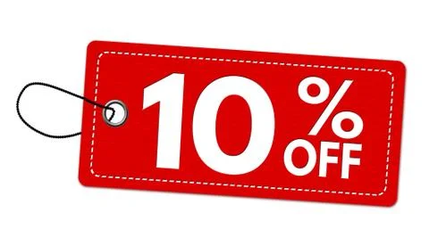 Special offer 10% off label or price tag Stock Illustration