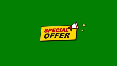 Special Offer 4K 3D Animation Banner on Green Screen Stock Footage 332723943