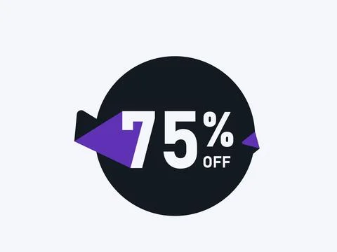 Special Offer 75% off Round Sticker Design Vector Stock Illustration