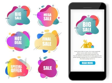 Special offer and sales label banner vector set Stock Illustration