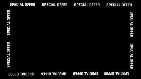 Special Offer Animated Text Frame on Black Background Stock Footage 325768875