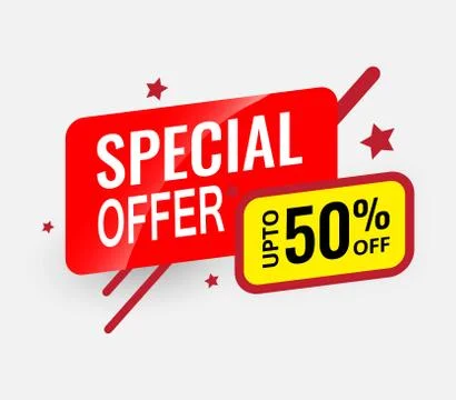 Special Offer banner up to 50% off - vector format Stock Illustration