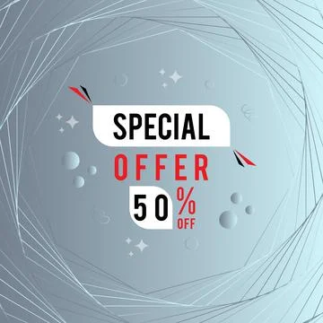 Special offer banner with special discount. Stock Illustration