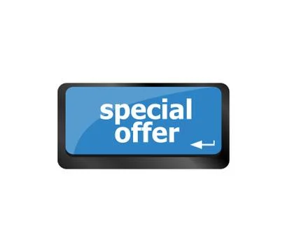 Special offer button on computer keyboard keys Stock Illustration