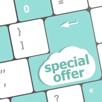 Special offer button on computer keyboard keys Illustrazione stock