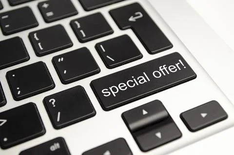 Special offer button on keyboard. Offer concept, business Stock Photos