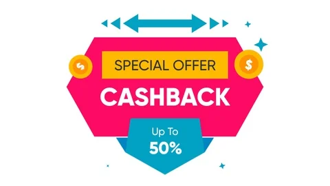 Special offer Cash back concept up to 50 percent Stock Footage 129374096