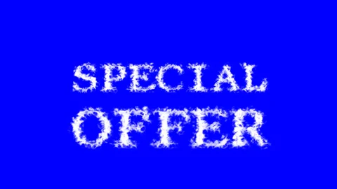 Special Offer cloud text effect blue isolated background Stock Footage 139636063