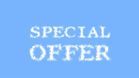 Special Offer cloud text effect sky isolated background Stock Footage 139636064