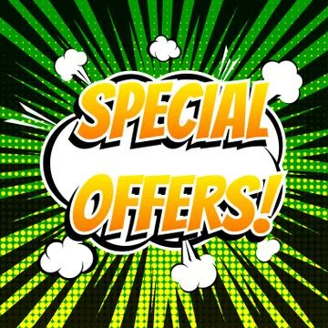 Special offer comic book bubble text retro style 스톡 일러스트