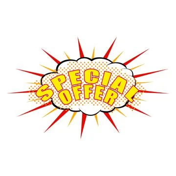 Special offer comics icon Stock Illustration