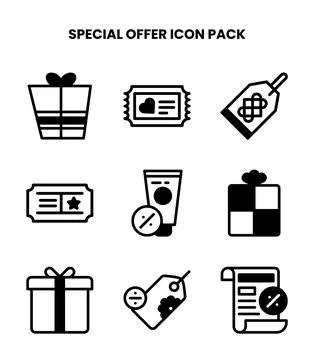 Special Offer DuoTone Vector Icons Pack Stock Illustration