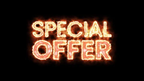 Special offer fire animation text. Stock Footage 254069114