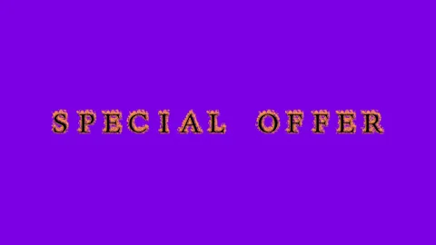 Special Offer fire text effect violet background Stock Footage 136151883