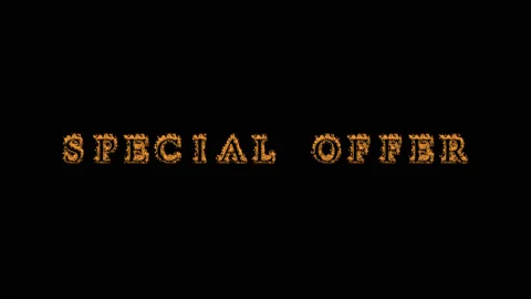 Special Offer fire text effect black background Stock Footage 136151893