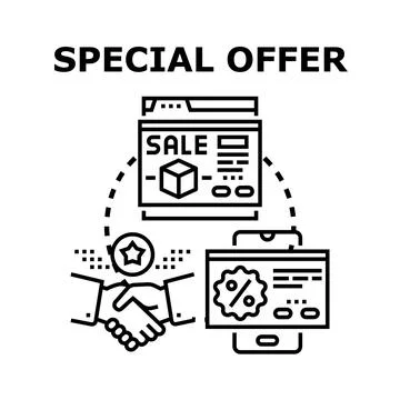 Special offer marketing developing online business partnership Stock Illustration