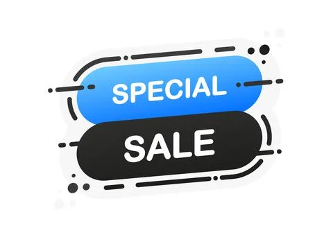 Special Offer Mega Discount flat banner on white background. Mega Sale. Abstr Stock Illustration