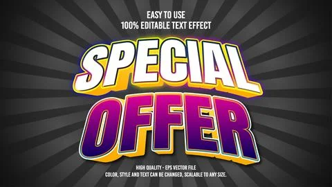 Special offer Modern editable text effect vibrant color. 3D Text effect イラスト素材
