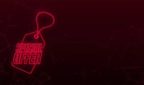 Special Offer plexus style red colored tag. Discount label. Vector stock Stock Illustration