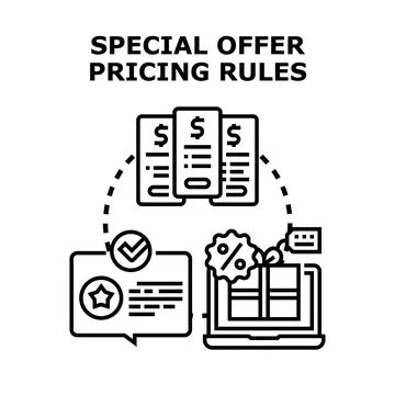 Special offer pricing rules concept illustration Stock Illustration