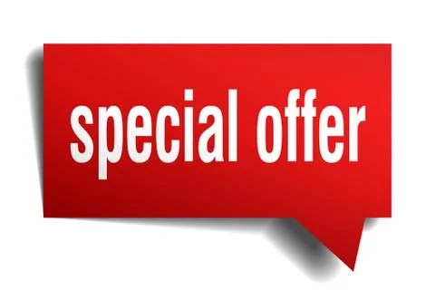 Special offer red 3d speech bubble Stock Illustration
