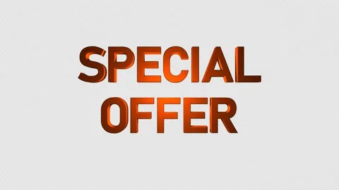 SPECIAL OFFER in Red 3D Text Fly in and Fly out animation transparent background Stock Footage 274301157