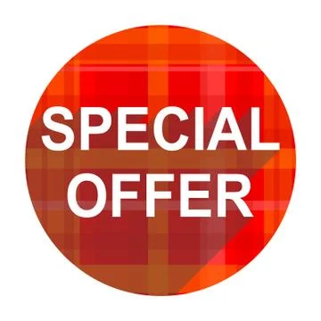 Special offer red flat icon isolated. Stockillustratie