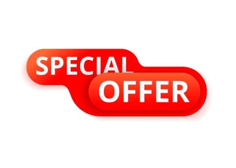 Special offer red rounded button isolated vector Stock Illustration
