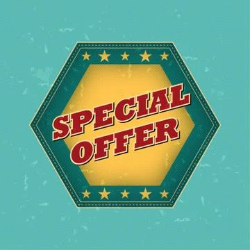 Special offer - retro label Stock Illustration