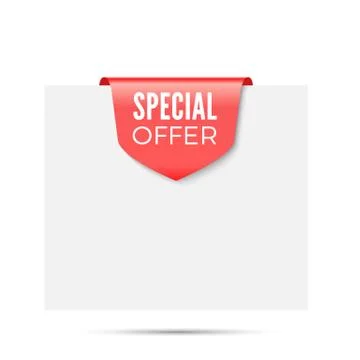 Special offer ribbon flag. Vector illustration isolated 스톡 일러스트