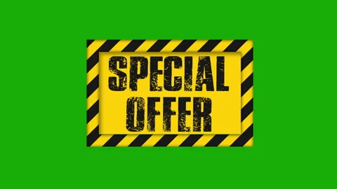 Special offer road warning sign striped animation. Video stock 252132257