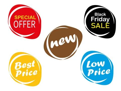 Special offer, round bubbles tag design vector, rugger ball tag design 스톡 일러스트