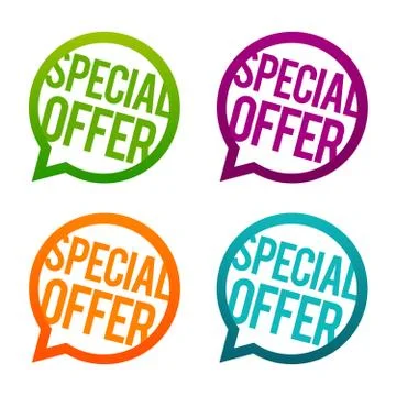 Special offer round Buttons. Circle Eps10 Vector. Stock Illustration